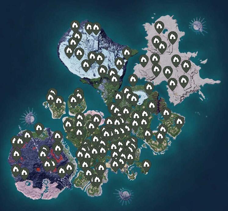 幻兽帕鲁地下城位置分布图一览，幻兽帕鲁地下城分布位置一览